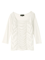 [L]ギャザーカットソー/ライトグレー(011)