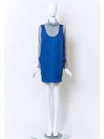 【Bonica Studio】リボンポケットデニムサロペOP/ブルー