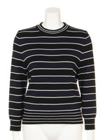 【GREED】LENPUR SILK STRIPE Top/BLACKmix