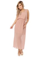 シフォンブラウジングワンピース/BEIGE