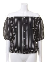 ストライプオフショルダーBL/ブラック