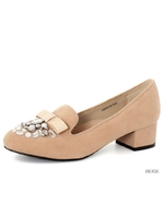 ビジューリボンオペラシューズ/GRAY