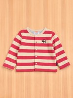 ミニ裏毛カーデツリーシリーズ ボーダーカーディ/サックス