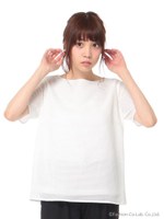 メッシュＴブラウス/ホワイト