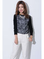 【OU】短丈ショルダージップTOP/BLACK