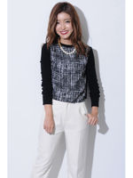 【OU】短丈ショルダージップTOP/BLACK