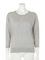 UVケア7分袖ニットトップス/モクグレー