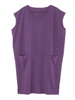 Wポケットワンピ/パープル