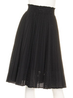 パンチングプリーツスカート/BLK