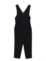 Vネックオールインワン/ブラック