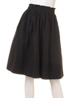 【mystic】ミモレ丈ギャザースカート/ブラック