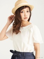 ☆衿ぐりフリル異素材プルオーバー/オフ