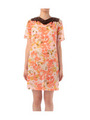 カラー使いフラワー柄ワンピース/オレンジ系(166)