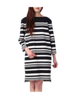 コットンボーダーワンピース/ネイビー(093)