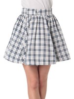 ハイウエストチェックスカート/オフホワイト