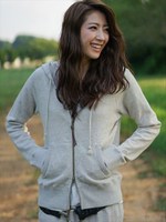 粗挽き杢ネップ 裏毛フードパーカー/モカ