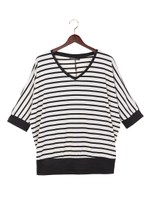 T/Rドルマン7分袖/TOPS/チャコールグレー