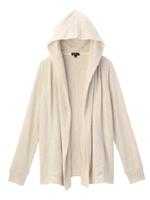 [L]ソフト裏毛フーデッドカーディガン/ホワイト(902)