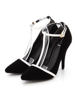 【OU】Tストラップバイカラーパンプス/BEIGE