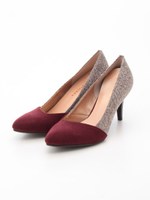 【vanitybeauty】【柔らかSoft Insole】ツイードコンビポインテッドパンプス/ネイビーコンビ