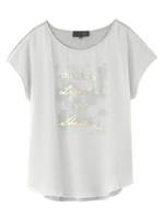 ナチュラルコットン天竺シフォン重ねカットソー/ブラック(019)