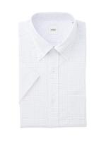 シャドーチェッククールマックス半袖シャツ/ライトブルー(291)