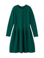 ホールガーメントフレアニットワンピース/グリーン系(023)