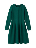 ホールガーメントフレアニットワンピース/グリーン系(023)