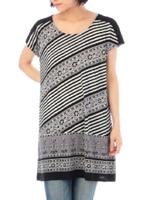 ボーダーペイズリーワンピース/ブラック(119)