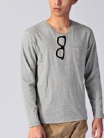 メガネワッペン長袖Tシャツ/オフホワイト(003)