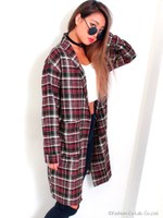 【ANAP】チェックミディ丈ジャケゥト/WINE