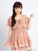 【LIZ LISA】スリープフラワートップス/モカ