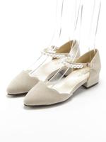 【WEB限定】パールストラップパンプス/ピンク