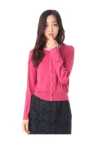 デザインボタンニットカーディガン/ブラック(019)