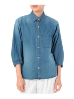 ドルマン風デニムシャツ/ブルー(092)