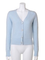 ビジューボタンカーディガン/BLU