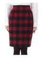 ブロックチェックタイトスカート/レッド(262)