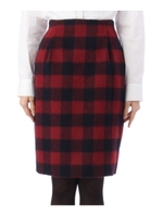 ブロックチェックタイトスカート/レッド(262)