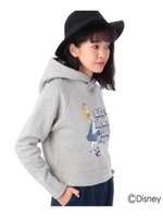 プリント起毛ショートパーカ(アリス)/グレー(012)