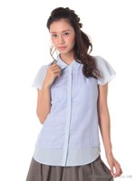 レイヤードシャツチュニック　2/サックス