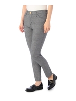 先染めチェックストレッチスリムパンツ/レッド(262)