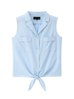 前結びノースリーブシャツ/ブルー系(090)