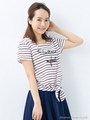 【23日23時59分まで!!】前結びボーダーロゴ/半袖T/トリコロール