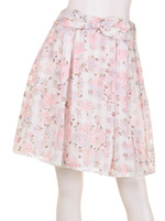 【美人百花3月号掲載】シアーチェックパフローズスカート/レッド