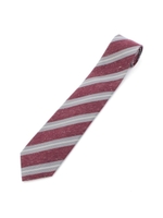 シルクネップストライプネクタイ/ダークブラウン(343)