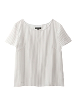 ストライプ柄バックシャンブラウス/ホワイト(102)