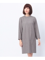 チェック柄サックワンピース/ダークブラウン(243)