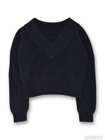 バックVモヘアニットプルオーバー/アイスホワイト