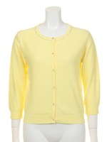 ビジュー付きサイドレースカーディガン/レッド