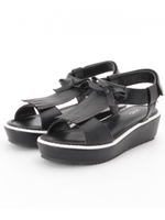 フリンジリボンサンダル/ベージュ(052)